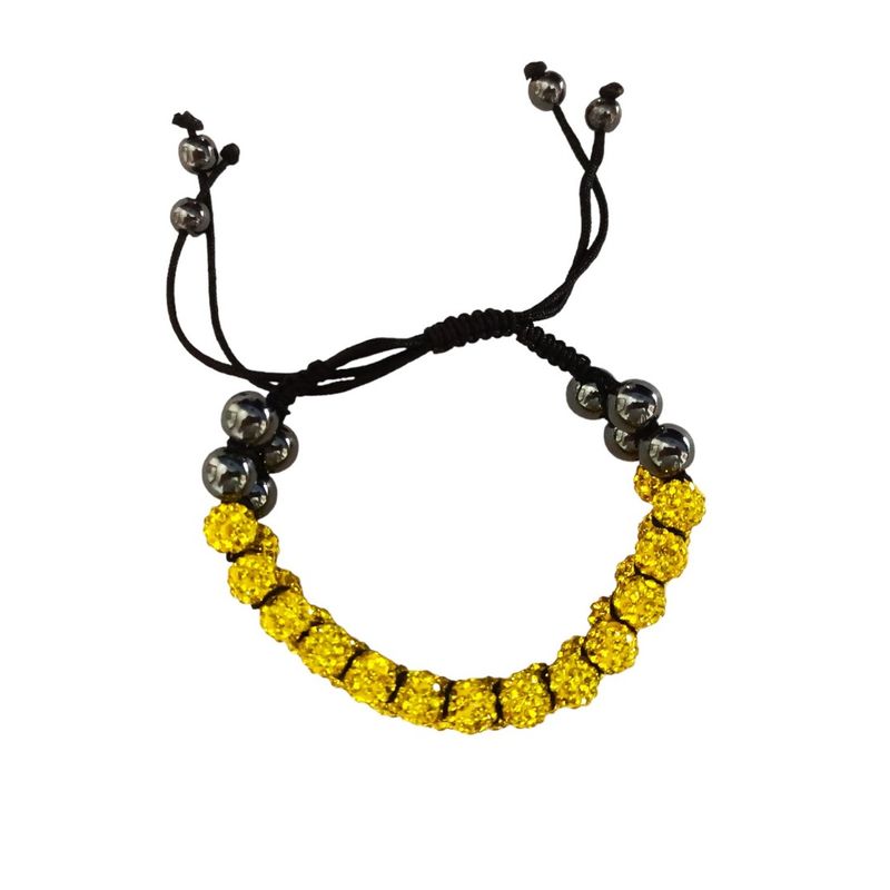 Fashion, accesorii si bijuterii - Femei - Bijuterii femei - Bratari femei - Bratara cu pietre Hematit, Charmuri si Cristale, Galben, BR75 - Infinity.ro