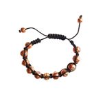 Fashion, accesorii si bijuterii - Femei - Bijuterii femei - Bratari femei - Bratara cu pietre Hematit si Charm,  Maro, BR69 - Infinity.ro