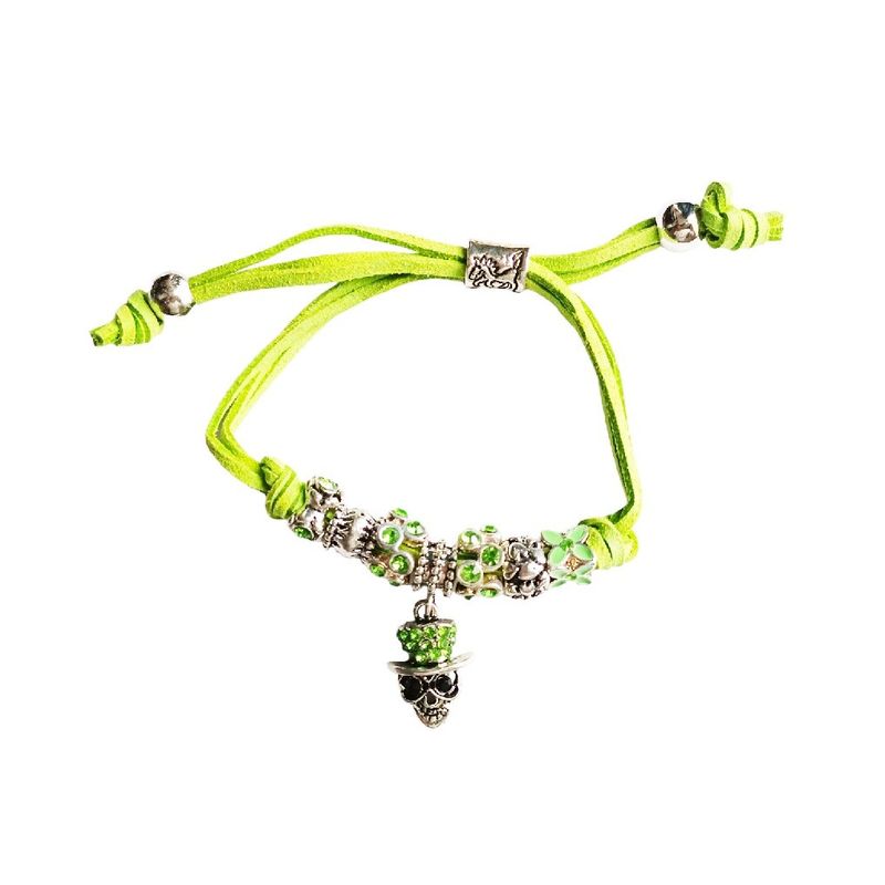 Fashion, accesorii si bijuterii - Femei - Bijuterii femei - Bratari femei - Bratara confectionata manual cu 8 Charmuri cu cristale,  Verde, BR68 - Infinity.ro