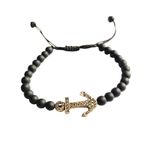 Fashion, accesorii si bijuterii - Femei - Bijuterii femei - Bratari femei - Bratara cu bile si ancora,  Negru, BR64 - Infinity.ro