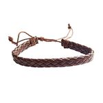 Fashion, accesorii si bijuterii - Femei - Bijuterii femei - Bratari femei - Bratara din piele ecologica, Model impletit, Maro, BR25 - Infinity.ro