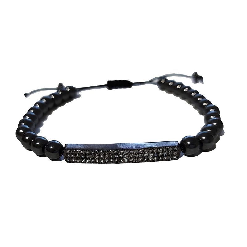 Fashion, accesorii si bijuterii - Femei - Bijuterii femei - Bratari femei - Bratara cu pietre naturale, Onix, Black Stone, A4B170 - Infinity.ro