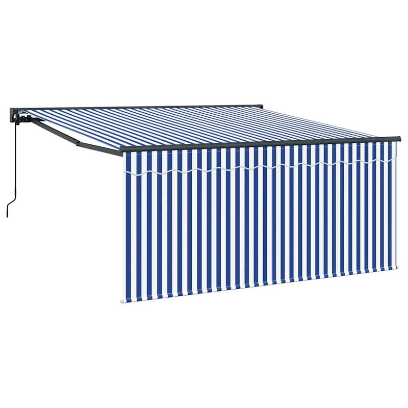 Casa si Gradina - Gradina si terasa - Umbrele si pavilioane - Pavilioane - Cortina Retractabila Dungi Albastre si Albe mare - Infinity.ro