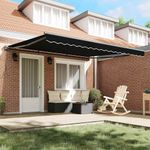 Casa si Gradina - Gradina si terasa - Umbrele si pavilioane - Pavilioane - Cortina Retractabila Negru 400x300 cm Aluminiu si poliester - Infinity.ro