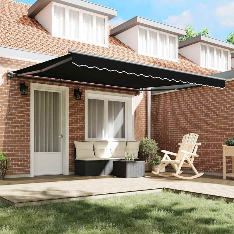 Casa si Gradina - Gradina si terasa - Umbrele si pavilioane - Pavilioane - Cortina Retractabila Manual Negru 400x300 cm - Infinity.ro