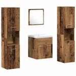 Casa si Gradina - Mobilier - Seturi de mobilier - Seturi baie - Set Mobilier Baie 4 Piese Lemn Vechi Inginerat - Infinity.ro