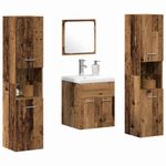 Casa si Gradina - Mobilier - Seturi de mobilier - Seturi baie - Set Mobilier Baie 4 Piese Lemn Vechi Inginerat - Infinity.ro