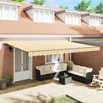 Casa si Gradina - Gradina si terasa - Umbrele si pavilioane - Pavilioane - Cortina Retractabila Manual Portocalie si alba 500x300 cm - Infinity.ro