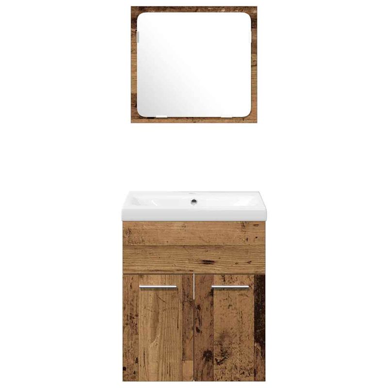 Casa si Gradina - Mobilier - Seturi de mobilier - Seturi baie - Set Mobilier Baie 4 Piese Lemn Vechi Inginerat - Infinity.ro