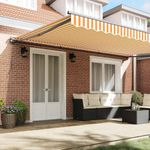 Casa si Gradina - Gradina si terasa - Umbrele si pavilioane - Pavilioane - Cortina Retractabila Manual Portocalie si alba 500x300 cm - Infinity.ro