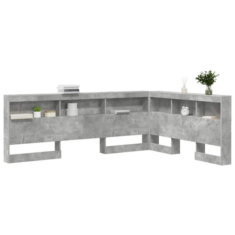 Casa si Gradina - Mobilier - Paturi si accesorii - Accesorii paturi - Tablie de pat cu LED, gri inchis, 90x5x118/128 cm, catifea - Infinity.ro