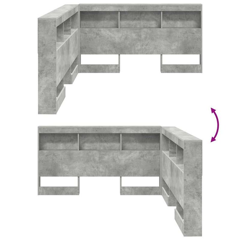 Casa si Gradina - Mobilier - Paturi si accesorii - Accesorii paturi - Tablie de pat cu LED, gri inchis, 90x5x118/128 cm, catifea - Infinity.ro