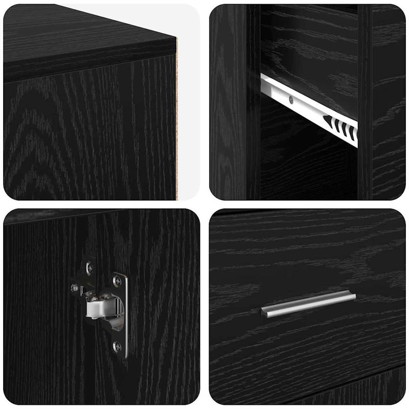 Casa si Gradina - Mobilier - Mese si birouri - Birouri - Birou de colt Stejar Negru 102x88x75 cm Lemn ingineresc - Infinity.ro