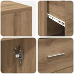 Casa si Gradina - Mobilier - Mese si birouri - Birouri - birou coltar de stejar artizanal 102x88x75 cm din lemn aglomerat - Infinity.ro