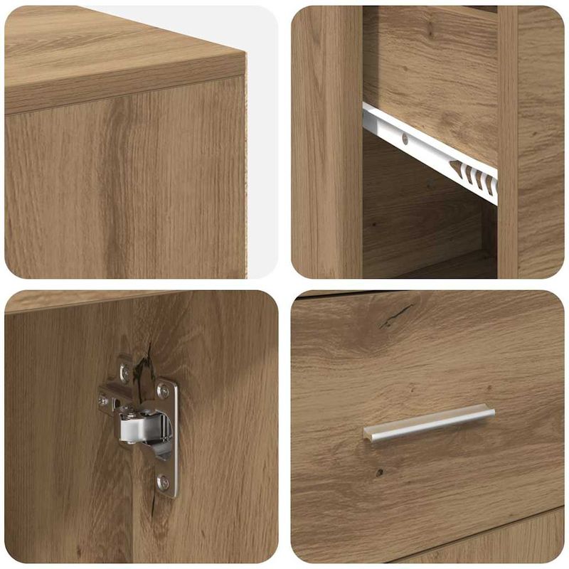 Casa si Gradina - Mobilier - Mese si birouri - Birouri - birou coltar de stejar artizanal 102x88x75 cm din lemn aglomerat - Infinity.ro