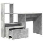Casa si Gradina - Mobilier - Mese si birouri - Birouri - Birou cu sertar cu raft Gri beton 131.5 x 50 x 106.5 cm Lemn compozit - Infinity.ro