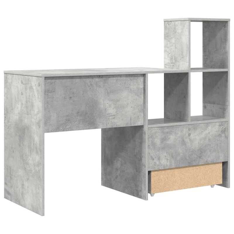 Casa si Gradina - Mobilier - Mese si birouri - Birouri - Birou cu sertar cu raft Gri beton 131.5 x 50 x 106.5 cm Lemn compozit - Infinity.ro