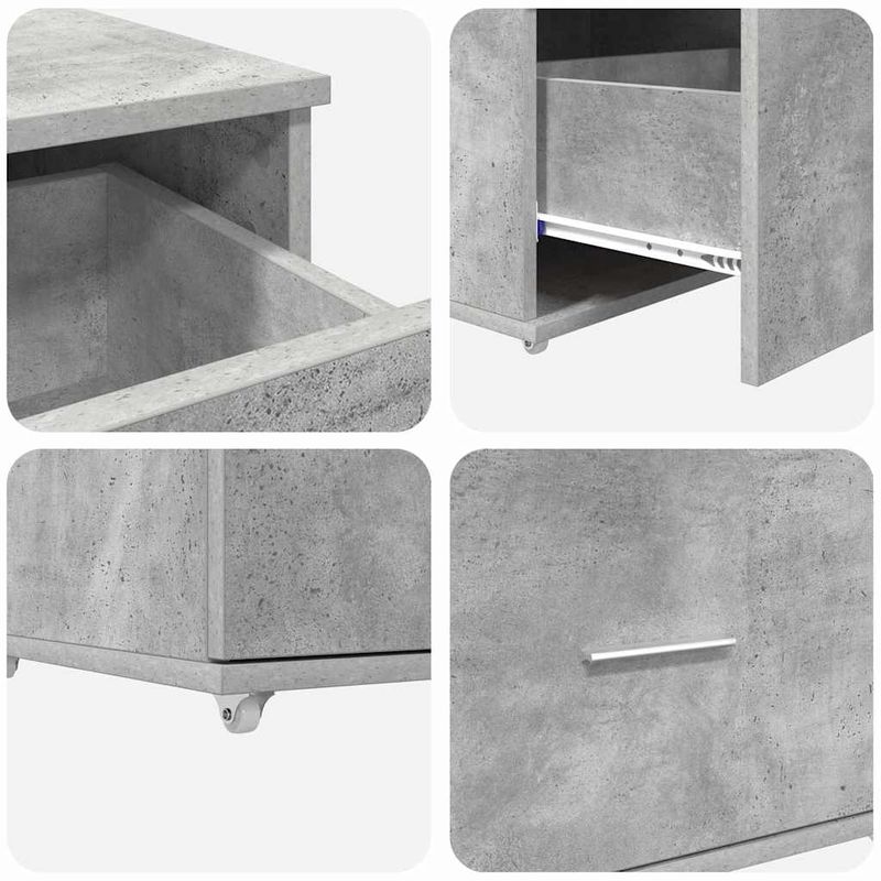 Casa si Gradina - Mobilier - Mese si birouri - Birouri - Birou cu sertar cu raft Gri beton 131.5 x 50 x 106.5 cm Lemn compozit - Infinity.ro