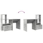 Casa si Gradina - Mobilier - Mese si birouri - Birouri - Birou cu sertar cu raft Gri beton 131.5 x 50 x 106.5 cm Lemn compozit - Infinity.ro