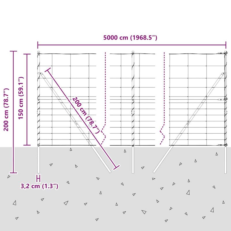 Casa si Gradina - Gradina si terasa - Garduri, panouri si accesorii - Gard de teren 1.5x50 m din otel galvanizat - Infinity.ro