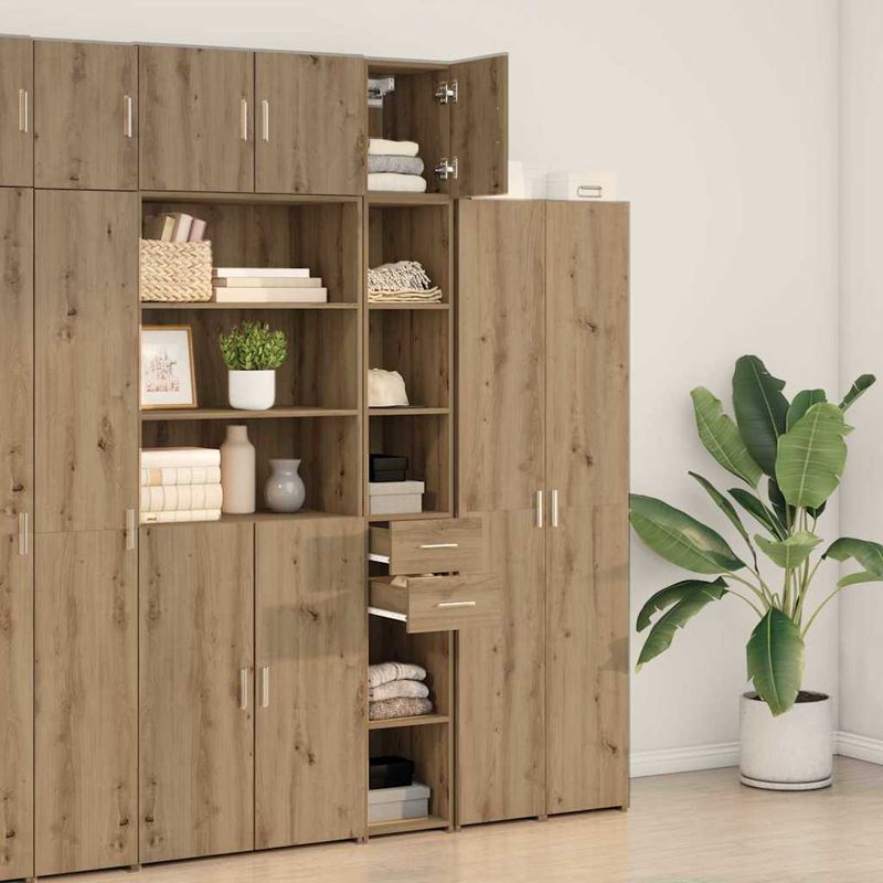 Casa si Gradina - Mobilier - Comode si corpuri - Comode - Cabinet de Stocare Subtire Stejar Artisan 30x42.5x225 cm Lemn Prelucrat - Infinity.ro