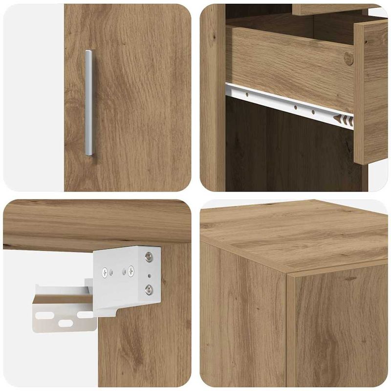 Casa si Gradina - Mobilier - Comode si corpuri - Comode - Cabinet de Stocare Subtire Stejar Artisan 30x42.5x225 cm Lemn Prelucrat - Infinity.ro