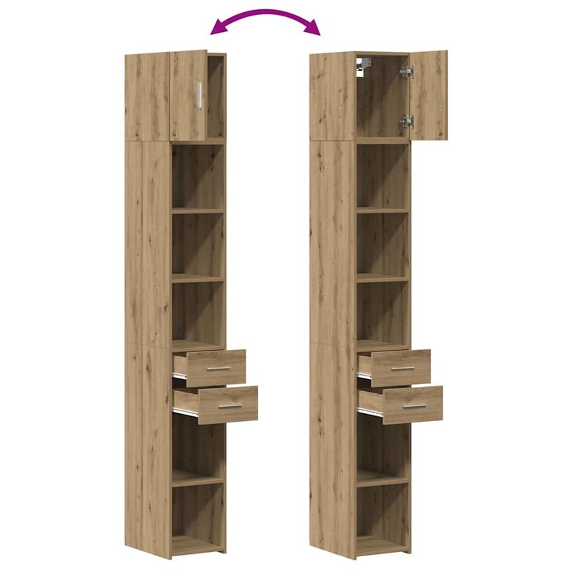 Casa si Gradina - Mobilier - Comode si corpuri - Comode - Cabinet de Stocare Subtire Stejar Artisan 30x42.5x225 cm Lemn Prelucrat - Infinity.ro