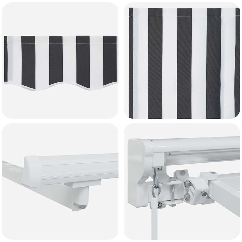 Casa si Gradina - Gradina si terasa - Umbrele si pavilioane - Pavilioane - Cortina Retractabila Manual Antracit si Alb 250x200 cm - Infinity.ro