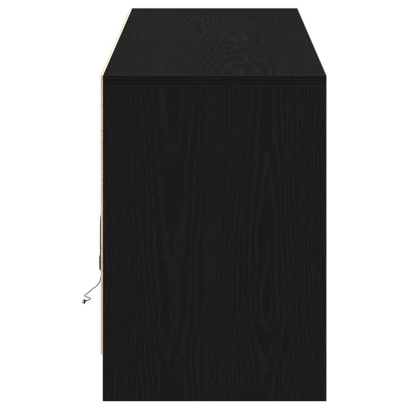 Casa si Gradina - Mobilier - Comode si corpuri - Comode - Cabinet TV cu lumini cu banda LED cu depozitare cu usa Negru 182 x 34 x 50 cm - Infinity.ro