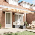 Casa si Gradina - Gradina si terasa - Umbrele si pavilioane - Pavilioane - Cortina Retractabila Manual Galben si alb 350x200 cm - Infinity.ro