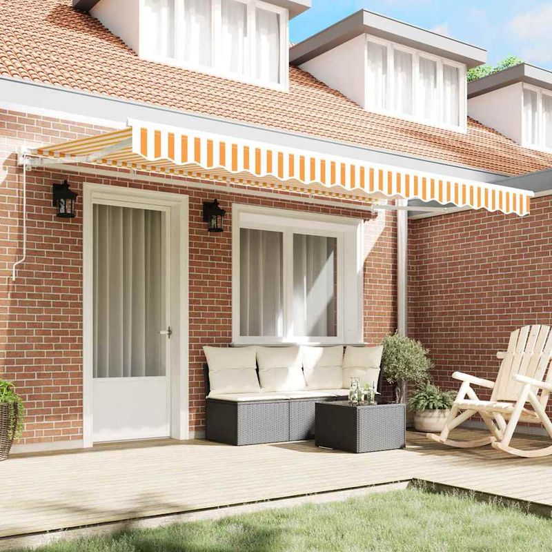 Casa si Gradina - Gradina si terasa - Umbrele si pavilioane - Pavilioane - Cortina Retractabila Manual Galben si alb 350x200 cm - Infinity.ro