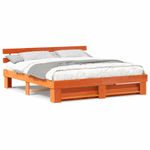 Casa si Gradina - Mobilier - Paturi si accesorii - Paturi - Cadru de pat cu headboard Maro 200 x 200 cm Lemn masiv de pin - Infinity.ro