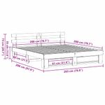 Casa si Gradina - Mobilier - Paturi si accesorii - Paturi - Cadru de pat cu headboard Maro 200 x 200 cm Lemn masiv de pin - Infinity.ro