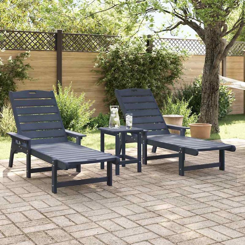 Casa si Gradina - Gradina si terasa - Mobilier exterior - Seturi mobila gradina - Set Lounge 3 Piese  Bleumarin HDPE - Infinity.ro