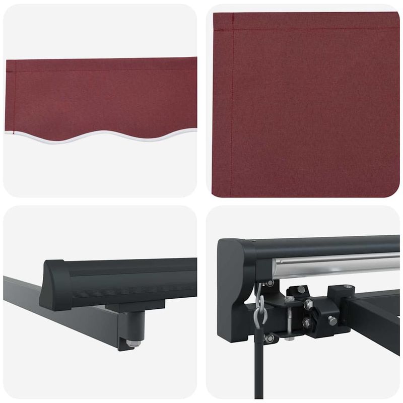 Casa si Gradina - Gradina si terasa - Umbrele si pavilioane - Pavilioane - Cortina Retractabila Manual Rosu Burgund 300x250 cm Poliester - Infinity.ro