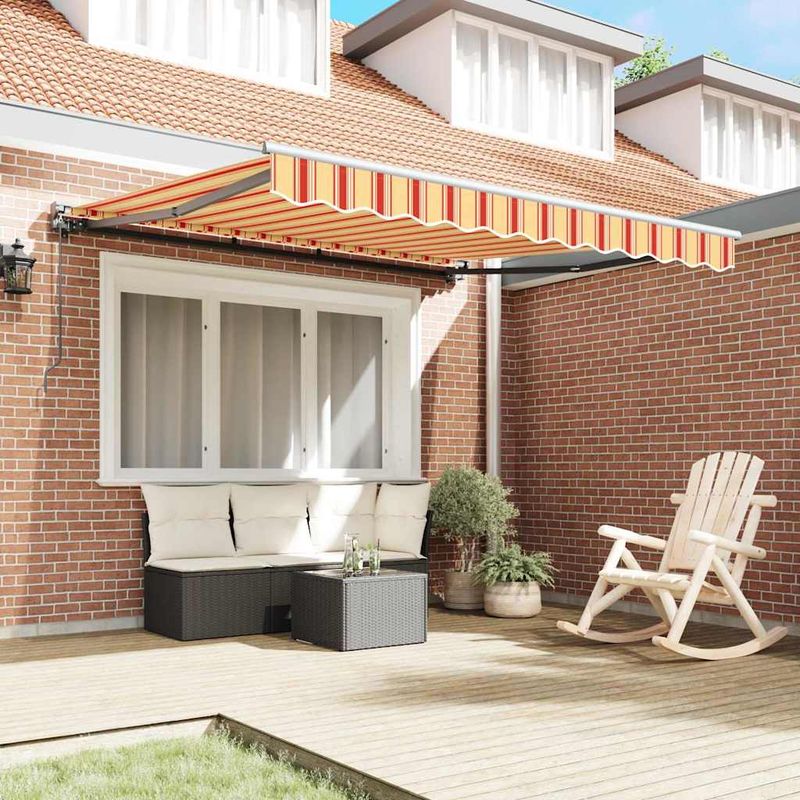 Casa si Gradina - Gradina si terasa - Umbrele si pavilioane - Pavilioane - Cortina Retractabila Manual Galben si portocalie 300x250 cm - Infinity.ro