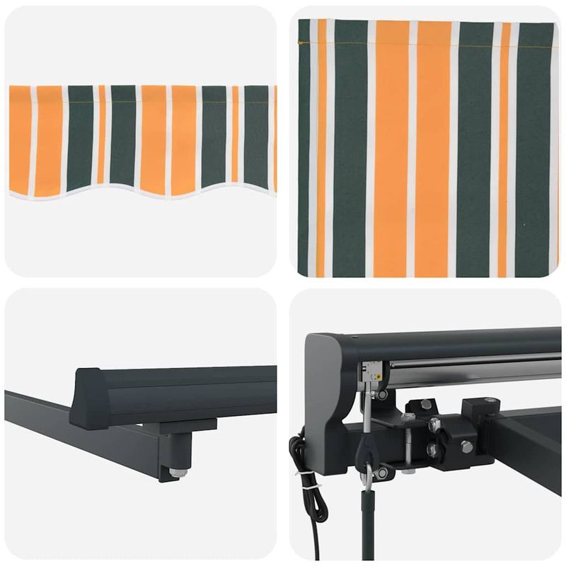 Casa si Gradina - Gradina si terasa - Umbrele si pavilioane - Pavilioane - Cortina Retractabila Manual Verde si galben 300x250 cm Tesatura - Infinity.ro