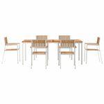 Casa si Gradina - Gradina si terasa - Mobilier exterior - Mese gradina - Set de Dining pentru Gradina  7 piese Lemn Solid de Tec - Infinity.ro