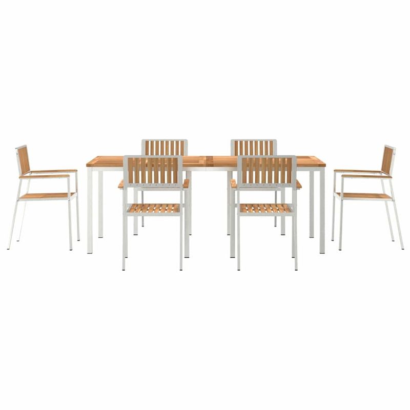 Casa si Gradina - Gradina si terasa - Mobilier exterior - Mese gradina - Set de Dining pentru Gradina  7 piese Lemn Solid de Tec - Infinity.ro