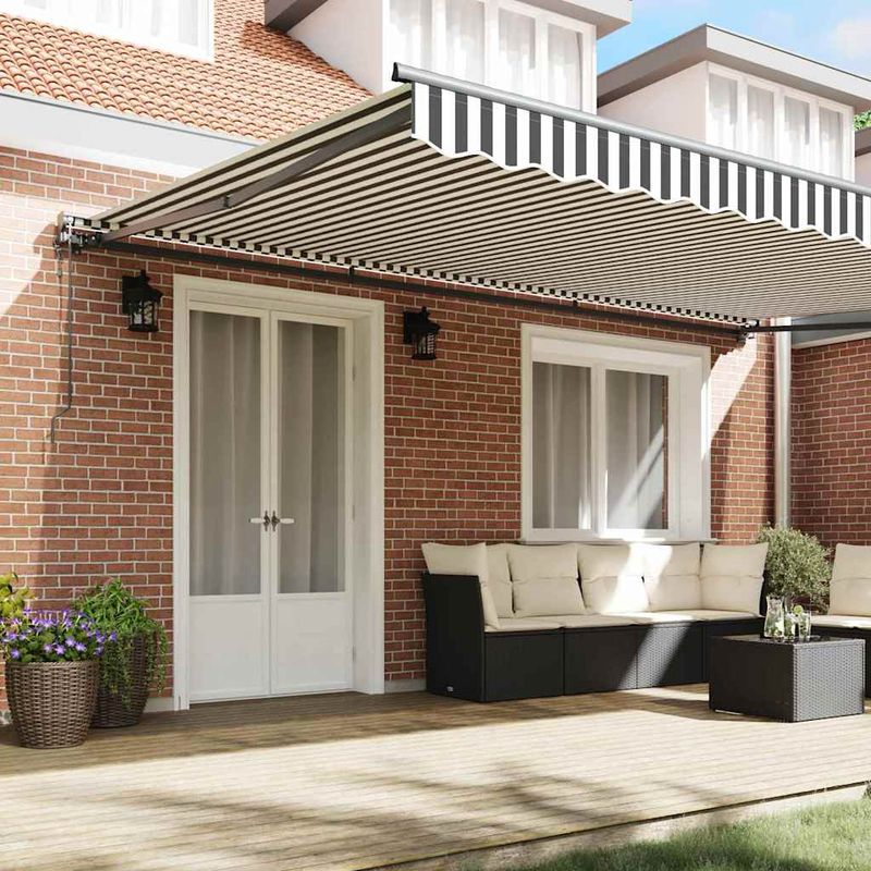 Casa si Gradina - Gradina si terasa - Umbrele si pavilioane - Pavilioane - Cortina Retractabila Manual Antracit si Alb 500x300 cm - Infinity.ro