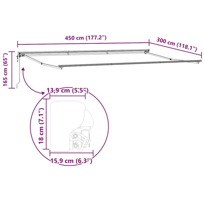 Casa si Gradina - Gradina si terasa - Umbrele si pavilioane - Pavilioane - Cortina Retractabila Manual Antracit 450x300 cm - Infinity.ro