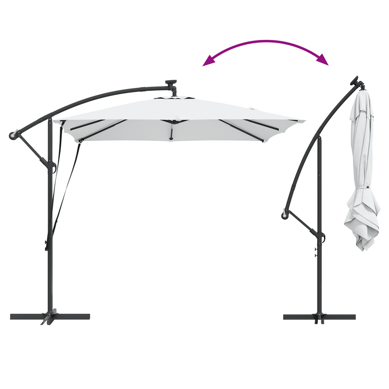 Casa si Gradina - Gradina si terasa - Umbrele si pavilioane - Umbrele - Parasol banana cu brate cu blocare Nisipiu 249 x 249 x 250 cm - Infinity.ro