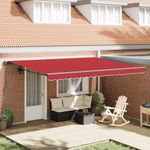 Casa si Gradina - Gradina si terasa - Umbrele si pavilioane - Pavilioane - Cortina Retractabila Manual Rosu 450x300 cm Poliester si metal - Infinity.ro