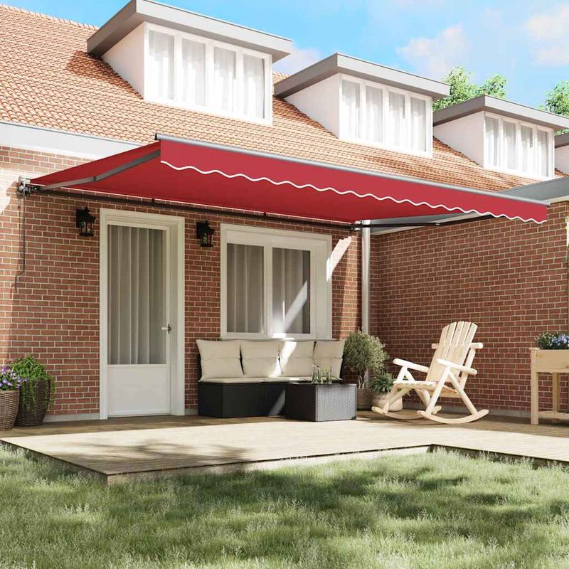 Casa si Gradina - Gradina si terasa - Umbrele si pavilioane - Pavilioane - Cortina Retractabila Manual Rosu 450x300 cm Poliester si metal - Infinity.ro