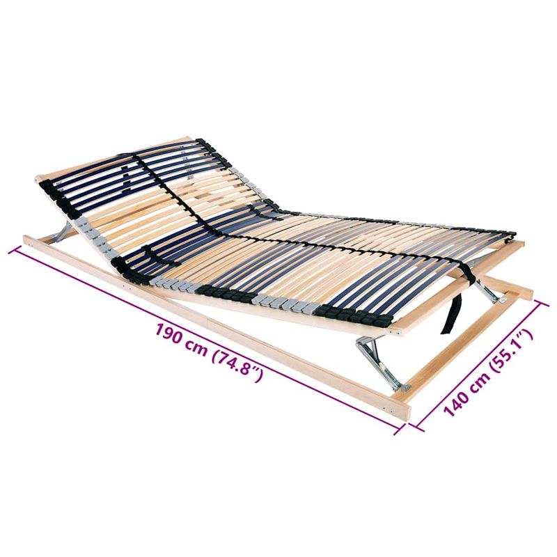 Casa si Gradina - Mobilier - Saltele si somiere - Somiere - Somiera pat Manual Maro 140 x 190 cm Lemn de fag masiv - Infinity.ro