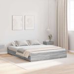 Casa si Gradina - Mobilier - Paturi si accesorii - Paturi - Cadru de pat cu depozitare cu sertar cu headboard sonoma gri 160 x 200 cm - Infinity.ro