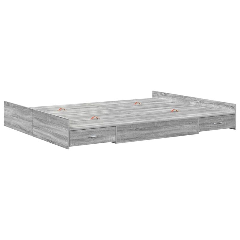Casa si Gradina - Mobilier - Paturi si accesorii - Paturi - Cadru de pat cu depozitare cu sertar cu headboard sonoma gri 160 x 200 cm - Infinity.ro
