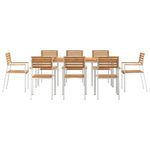 Casa si Gradina - Gradina si terasa - Mobilier exterior - Mese gradina - Set mese gradina 9 pcs Lemn de tec masiv si otel inoxidabil - Infinity.ro
