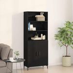 Casa si Gradina - Mobilier - Comode si corpuri - Comode - bufet  Stejar Negru 69.5x34x180 cm Lemn Prelucrat - Infinity.ro
