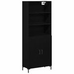 Casa si Gradina - Mobilier - Comode si corpuri - Comode - bufet  Stejar Negru 69.5x34x180 cm Lemn Prelucrat - Infinity.ro